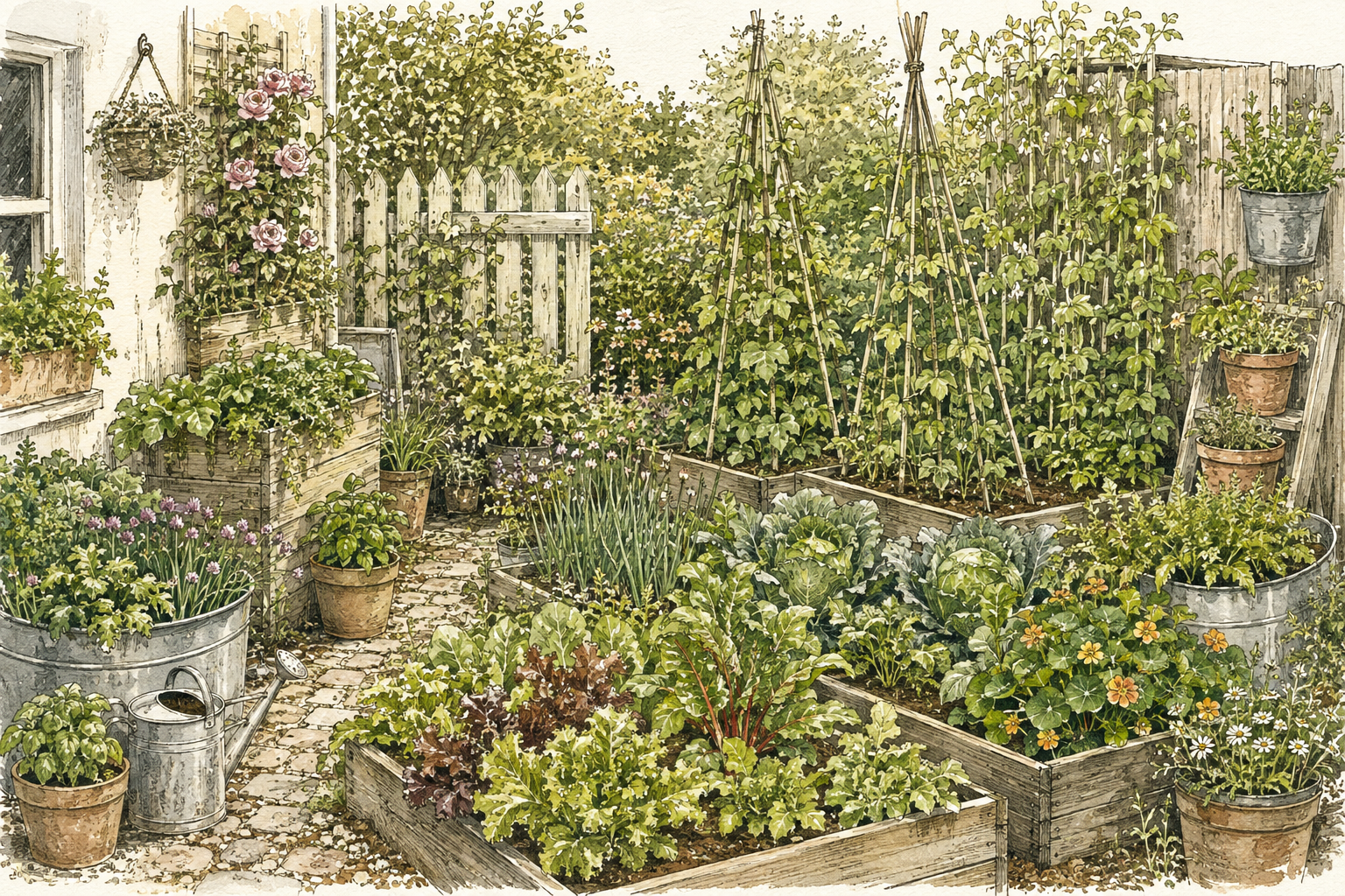 Ordinary suburban garden with food-growing potential